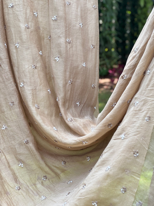 Embroidered 40 gm Banarasi Chanderi Fabric