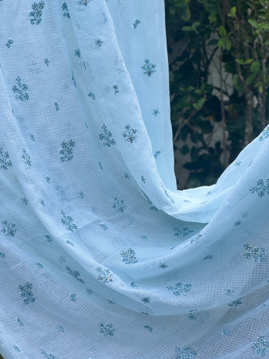 Embroidered Kota Fabric