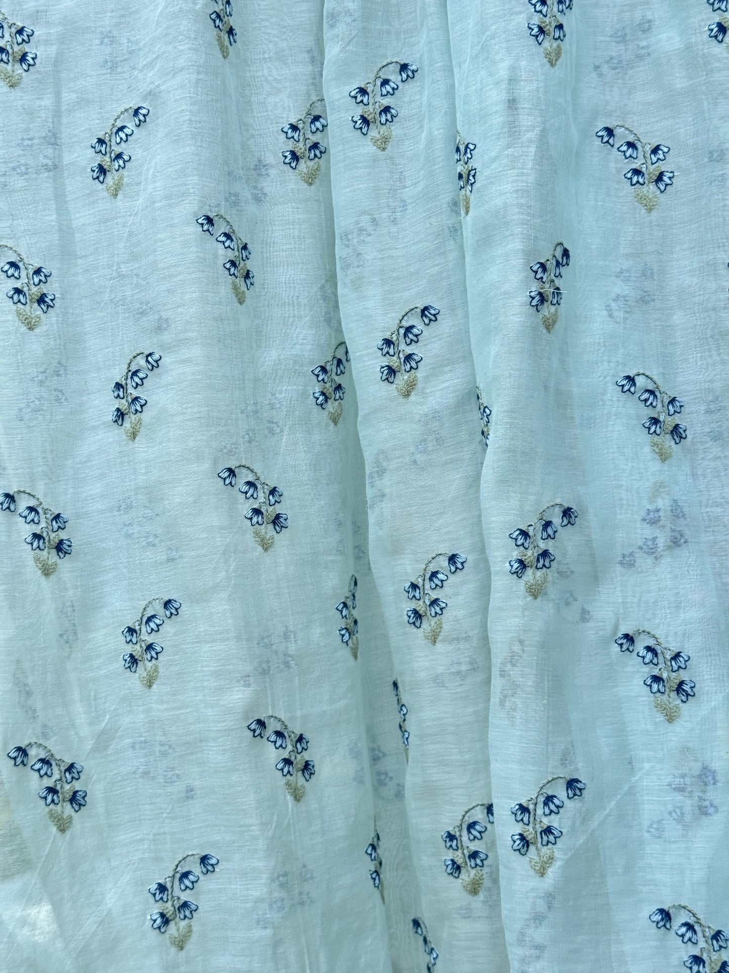 Embroidered 40 gm Banarasi Chanderi Fabric