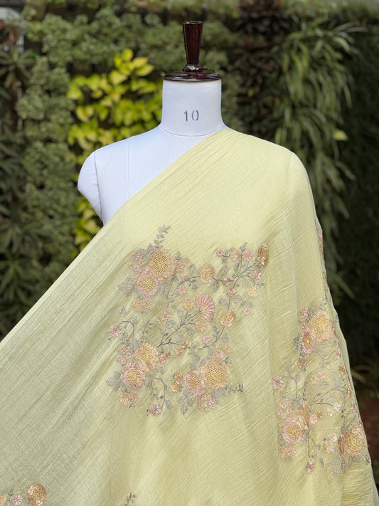 Embroidered 40gm Banarasi Chanderi Fabrics