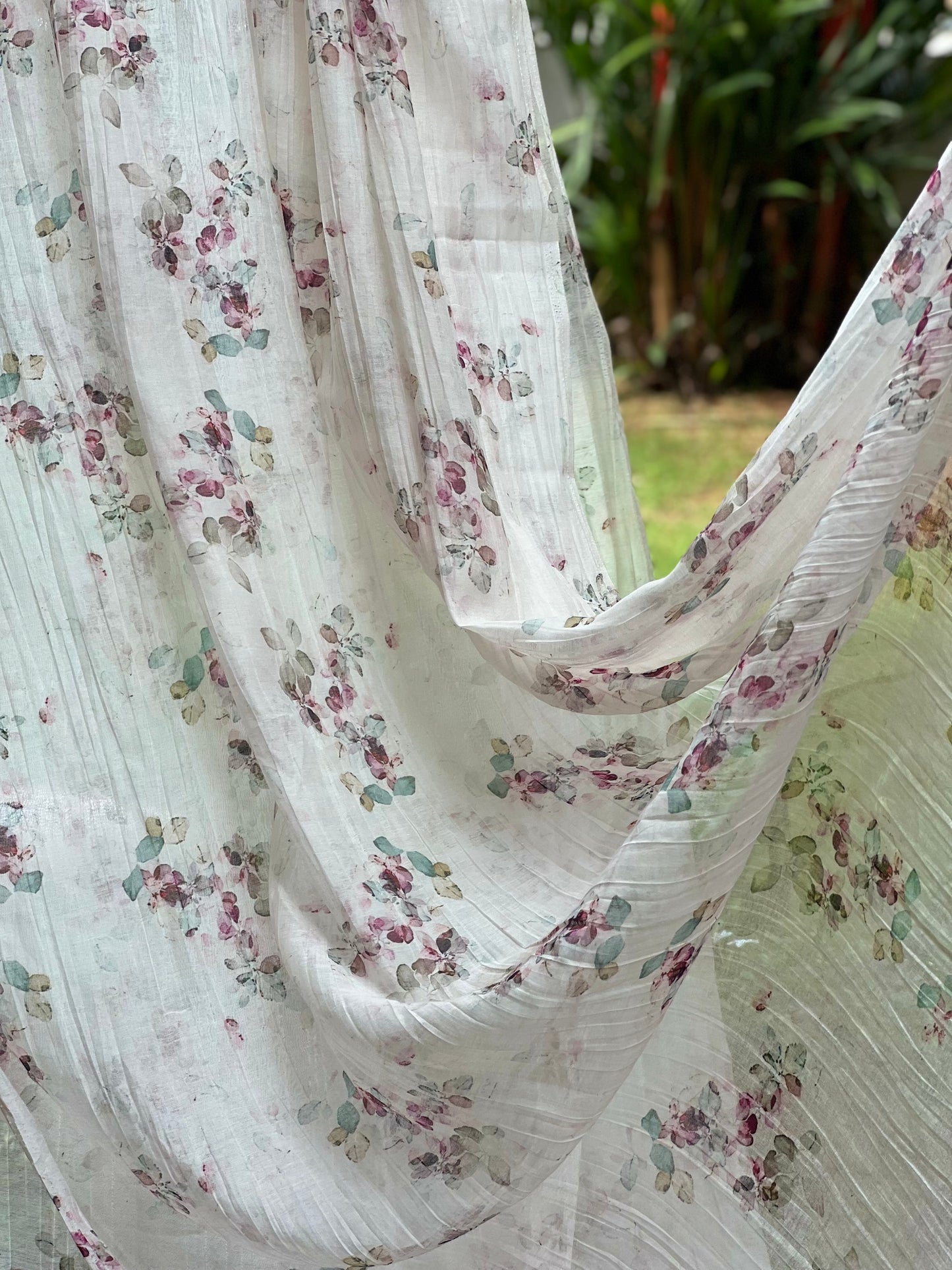 Digital Printed Malai Chanderi Fabric