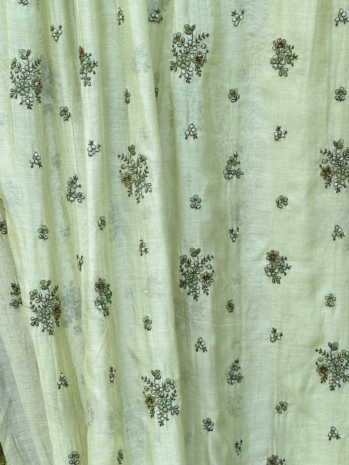 Embroidered 40 gm Banarasi Chanderi Fabric