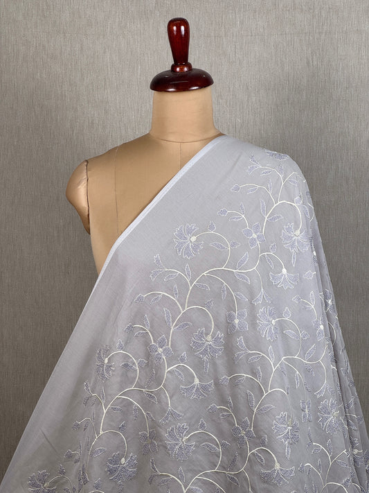 Embroidered Rubia Cotton Fabric