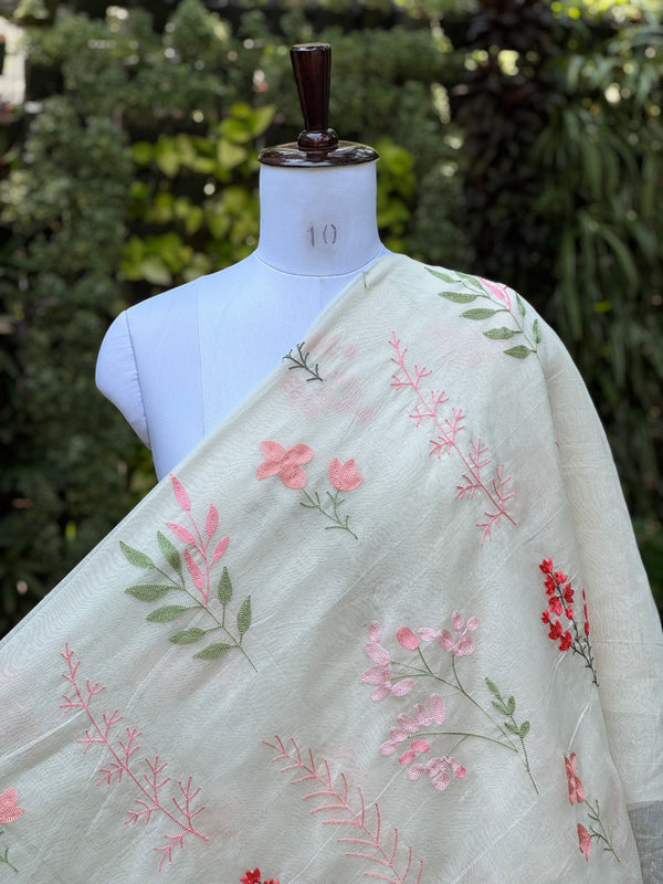 Embroidered 40gm Banarasi Chanderi Fabrics