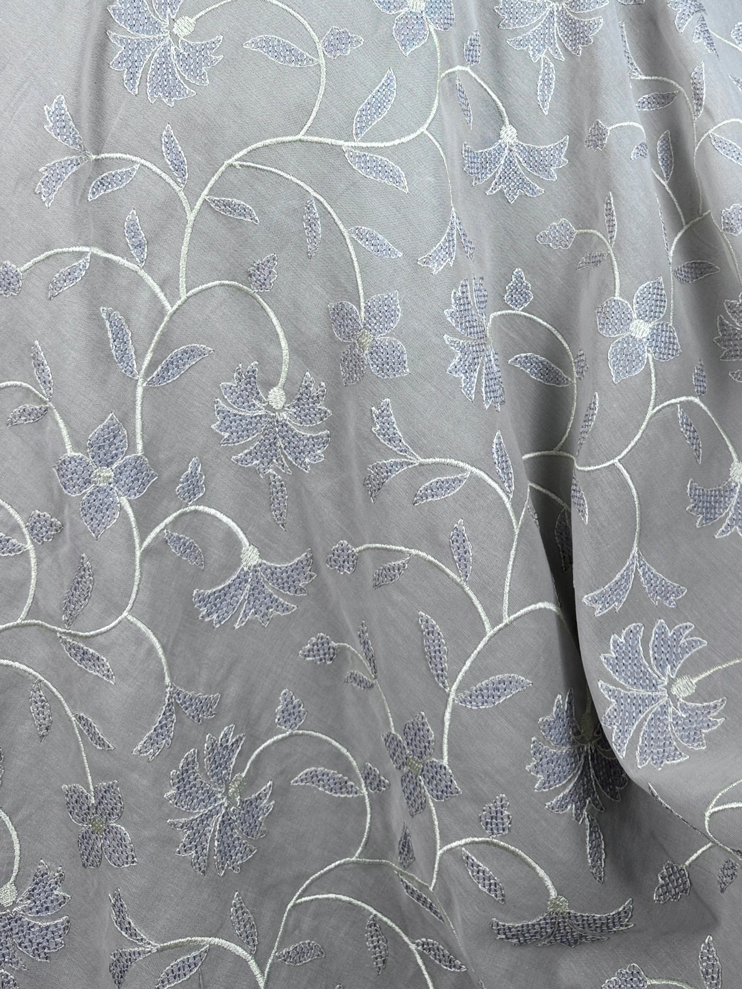 Embroidered Rubia Cotton Fabric