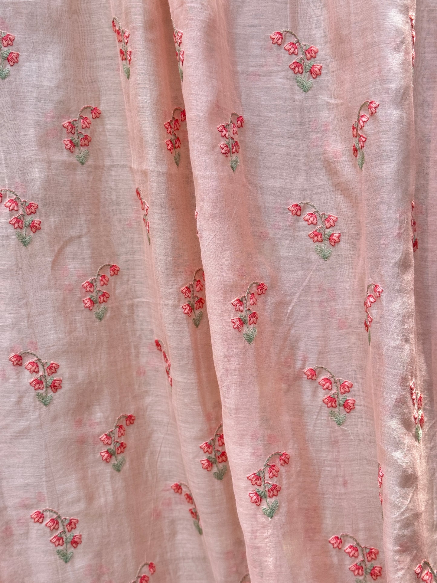 Embroidered 40 gm Banarasi Chanderi Fabric