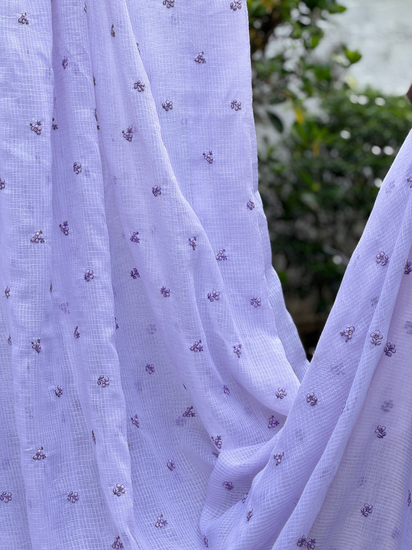 Embroidered Kota Fabric