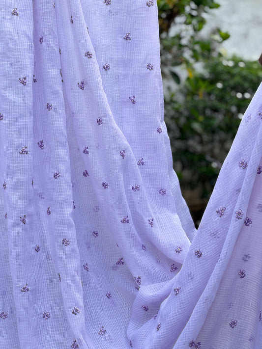 Embroidered Kota Fabric