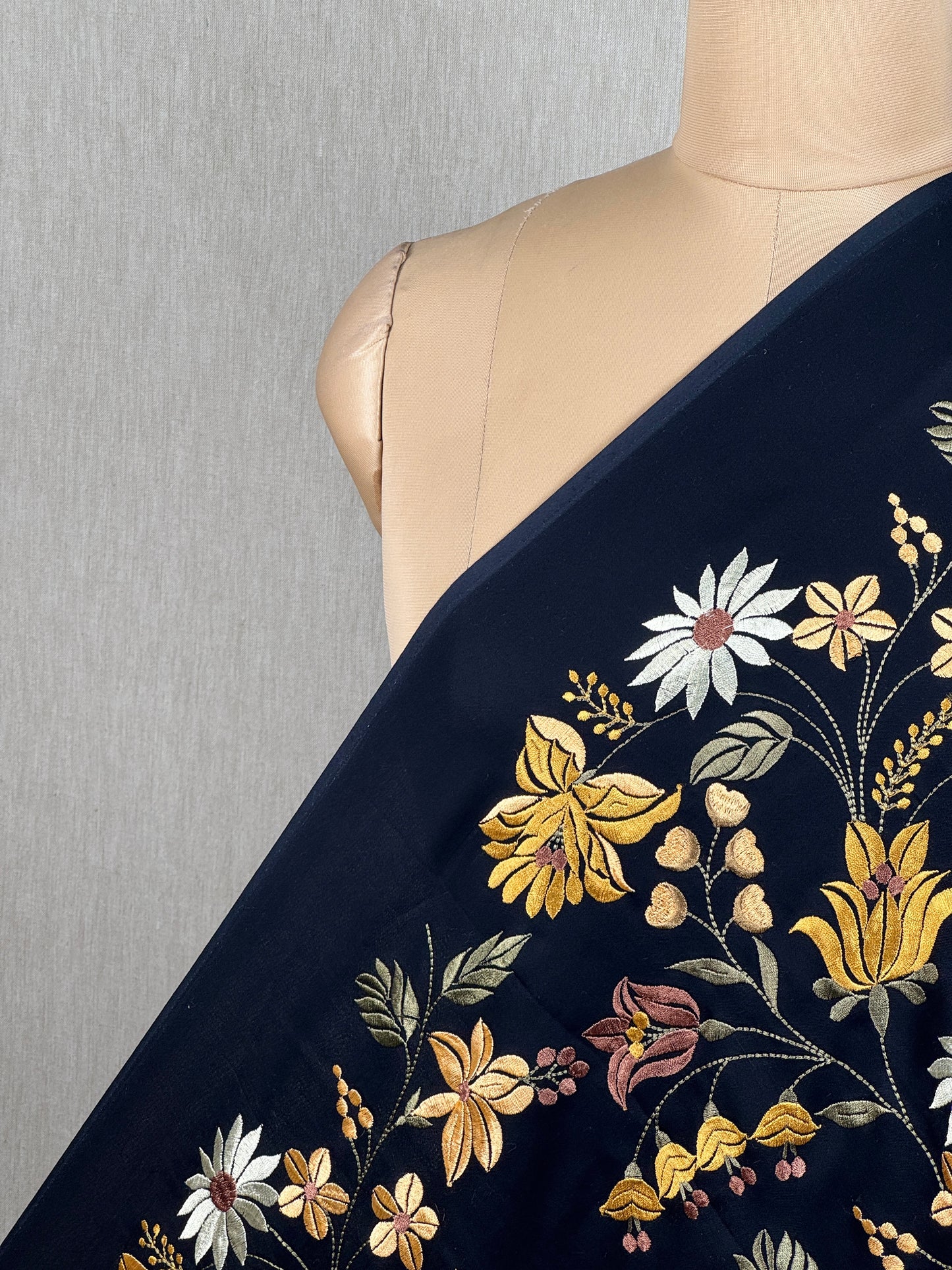 Embroidered Rubia Cotton Fabric