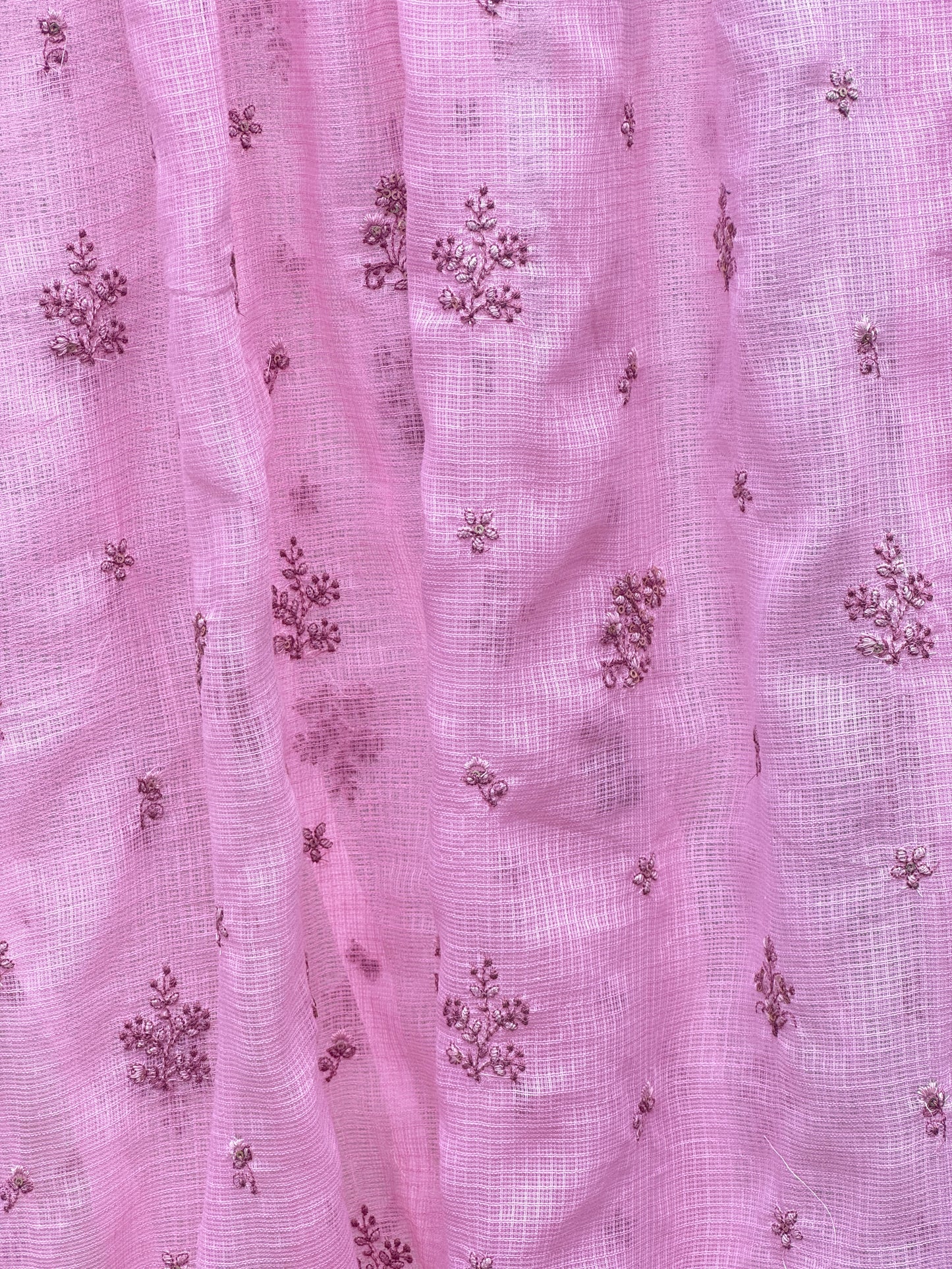 Embroidered Kota Fabric