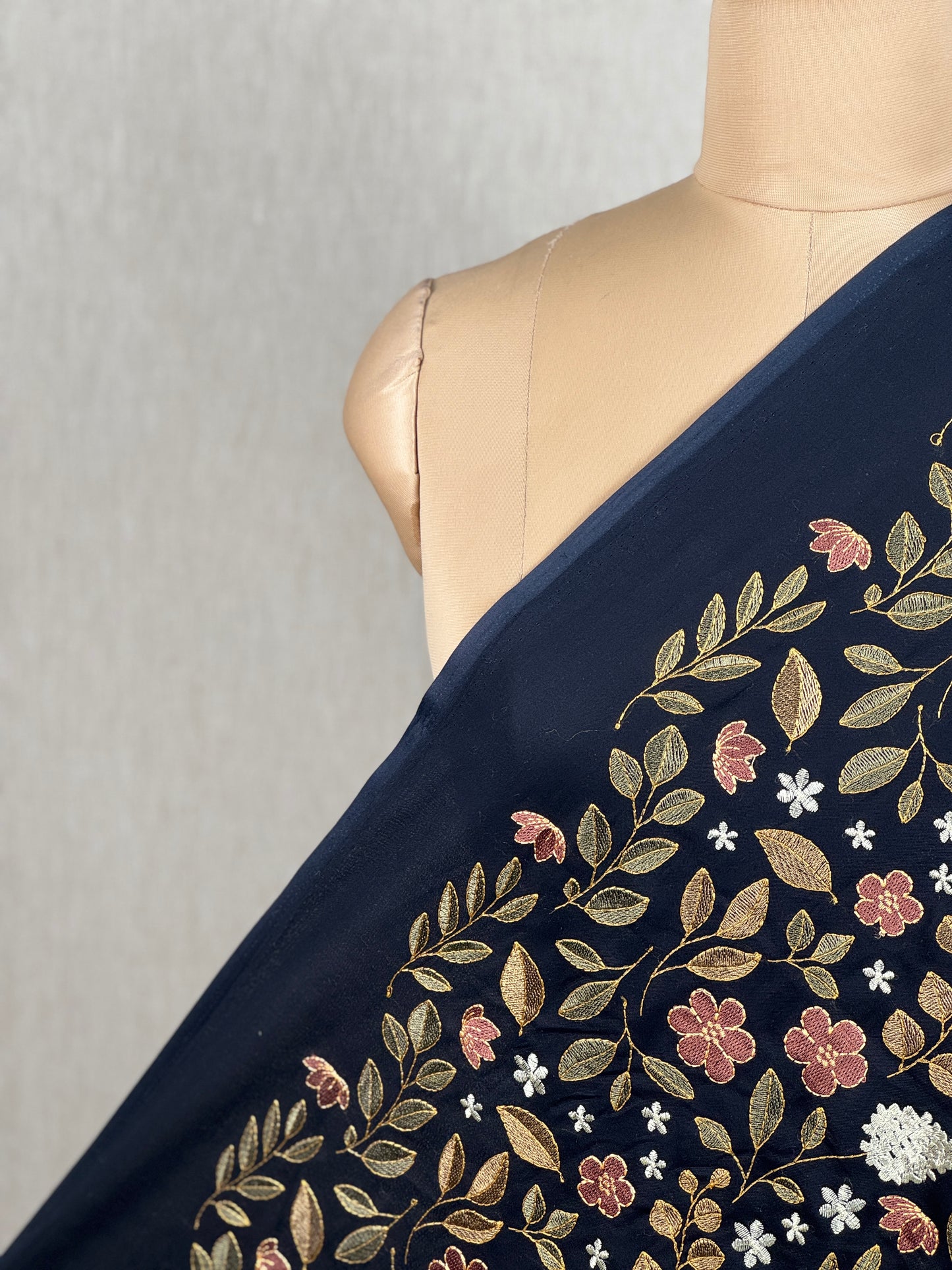 Embroidered Rubia Cotton Fabric