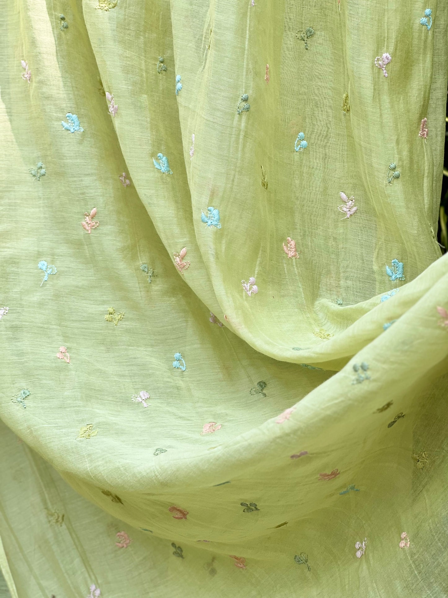 Embroidered 40gm Banarasi Chanderi Fabrics