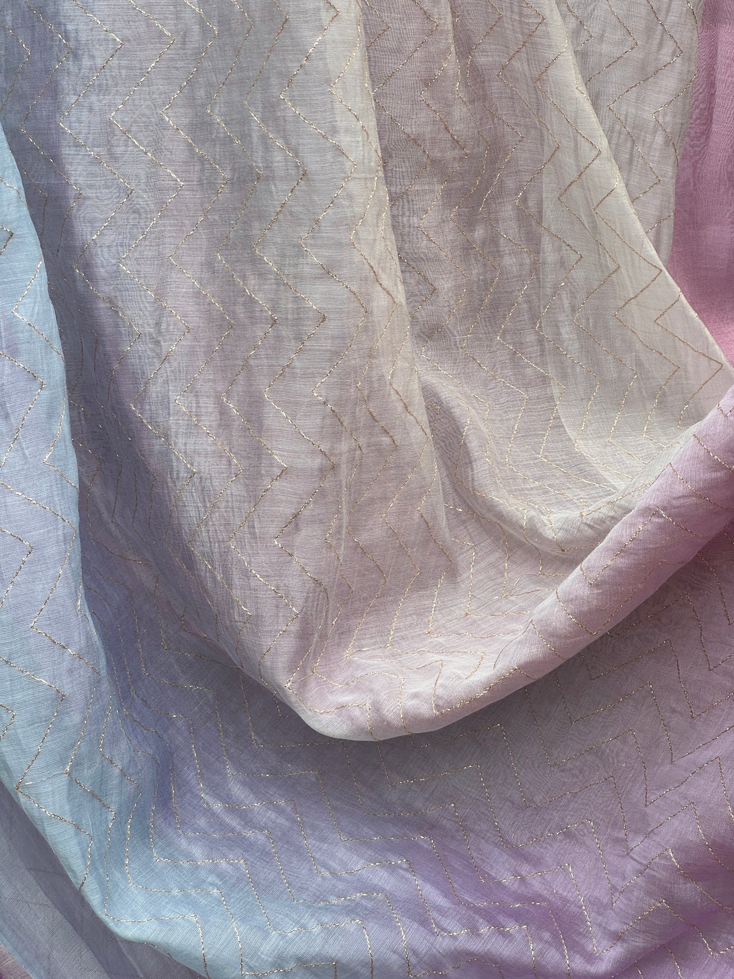 4D Banarasi Silk Chanderi With Zari Gota Work