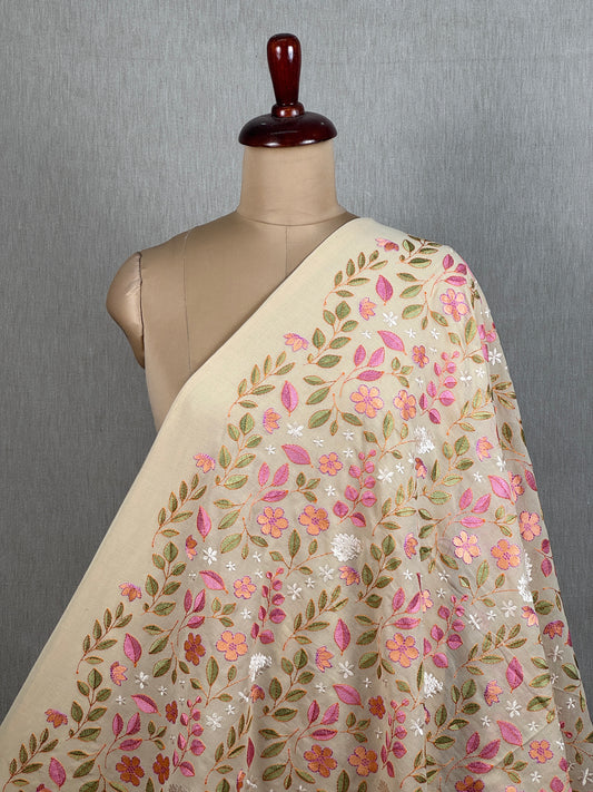 Embroidered Rubia Cotton Fabric