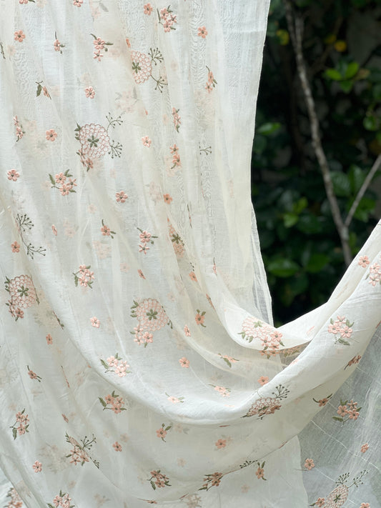 Embroidered 40 gm Banarasi Chanderi Fabric