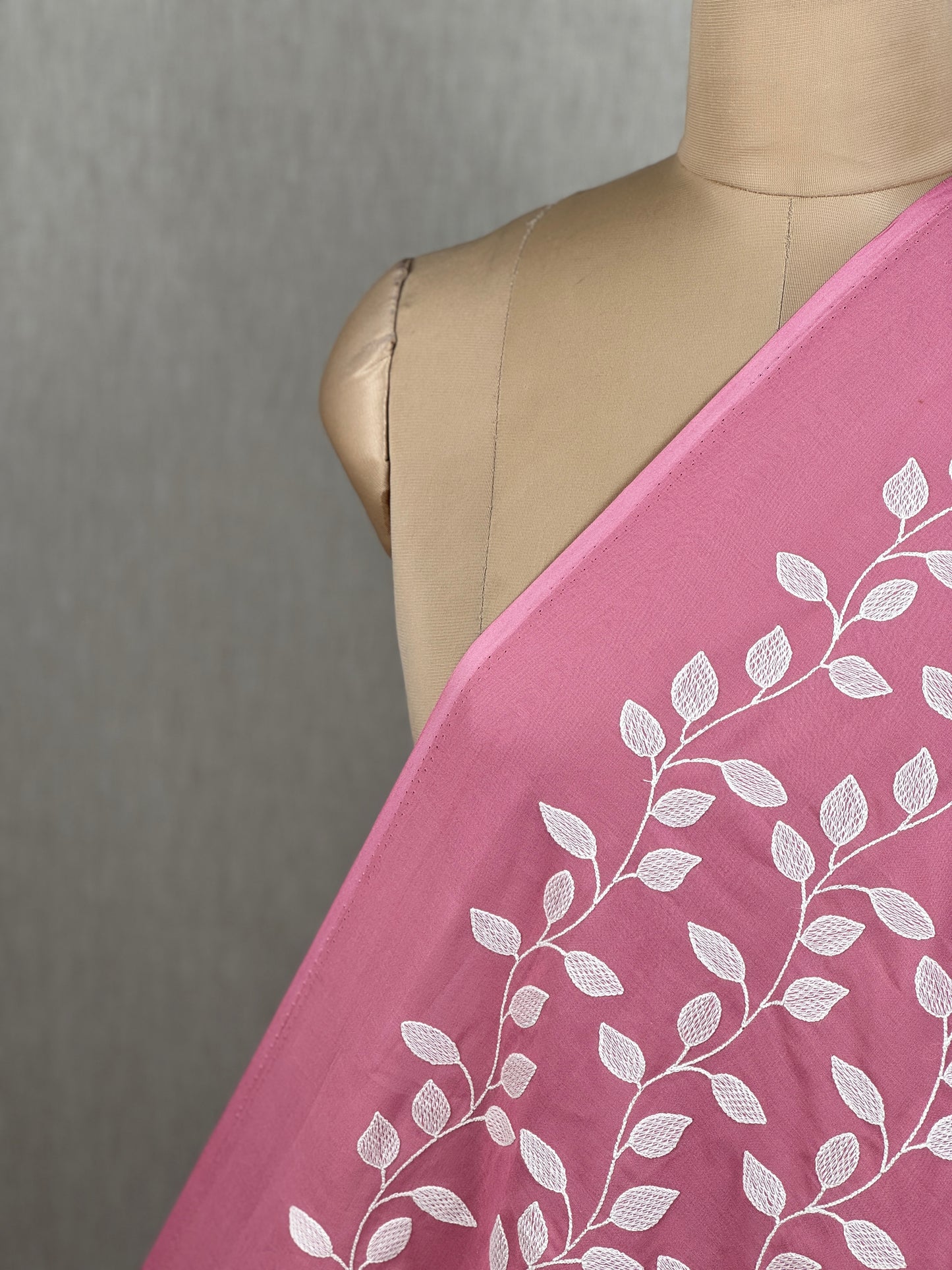 Embroidered Rubia Cotton Fabric