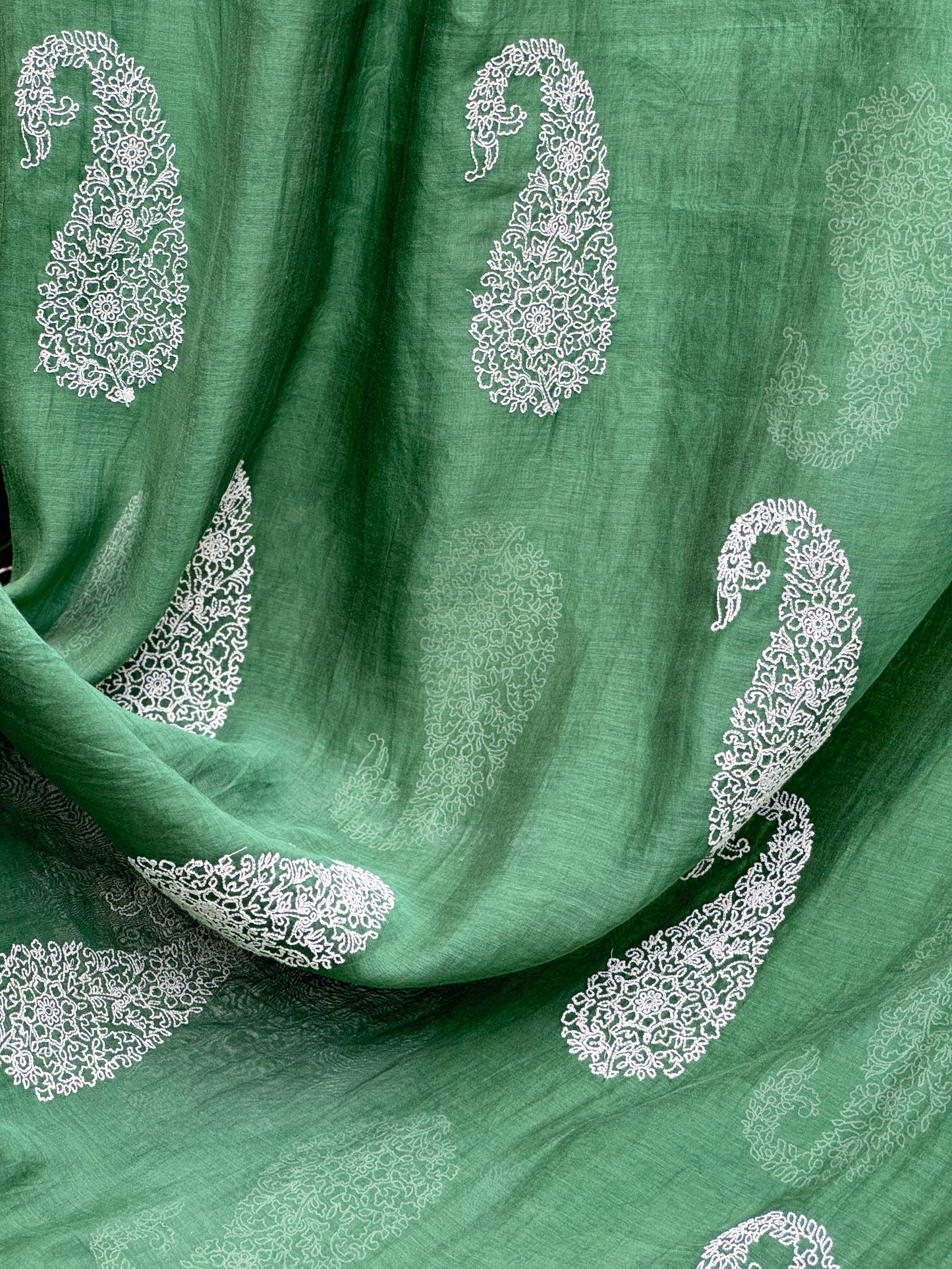 Embroidered 40 gm Banarasi Chanderi Fabric