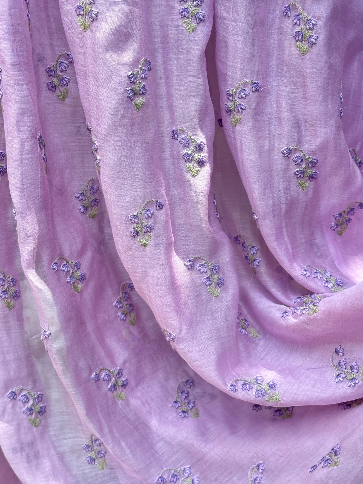 Embroidered 40 gm Banarasi Chanderi Fabric