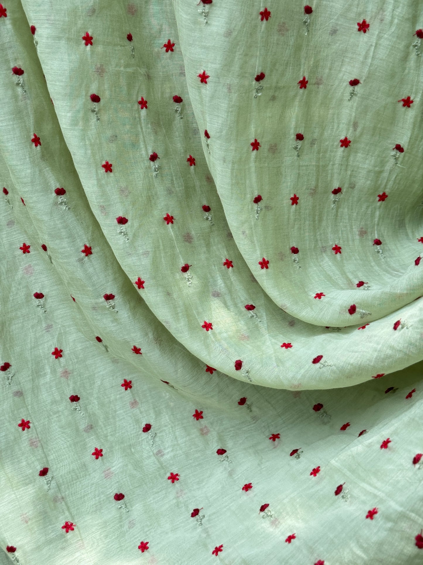 Embroidered 40 gm Banarasi Chanderi Fabric