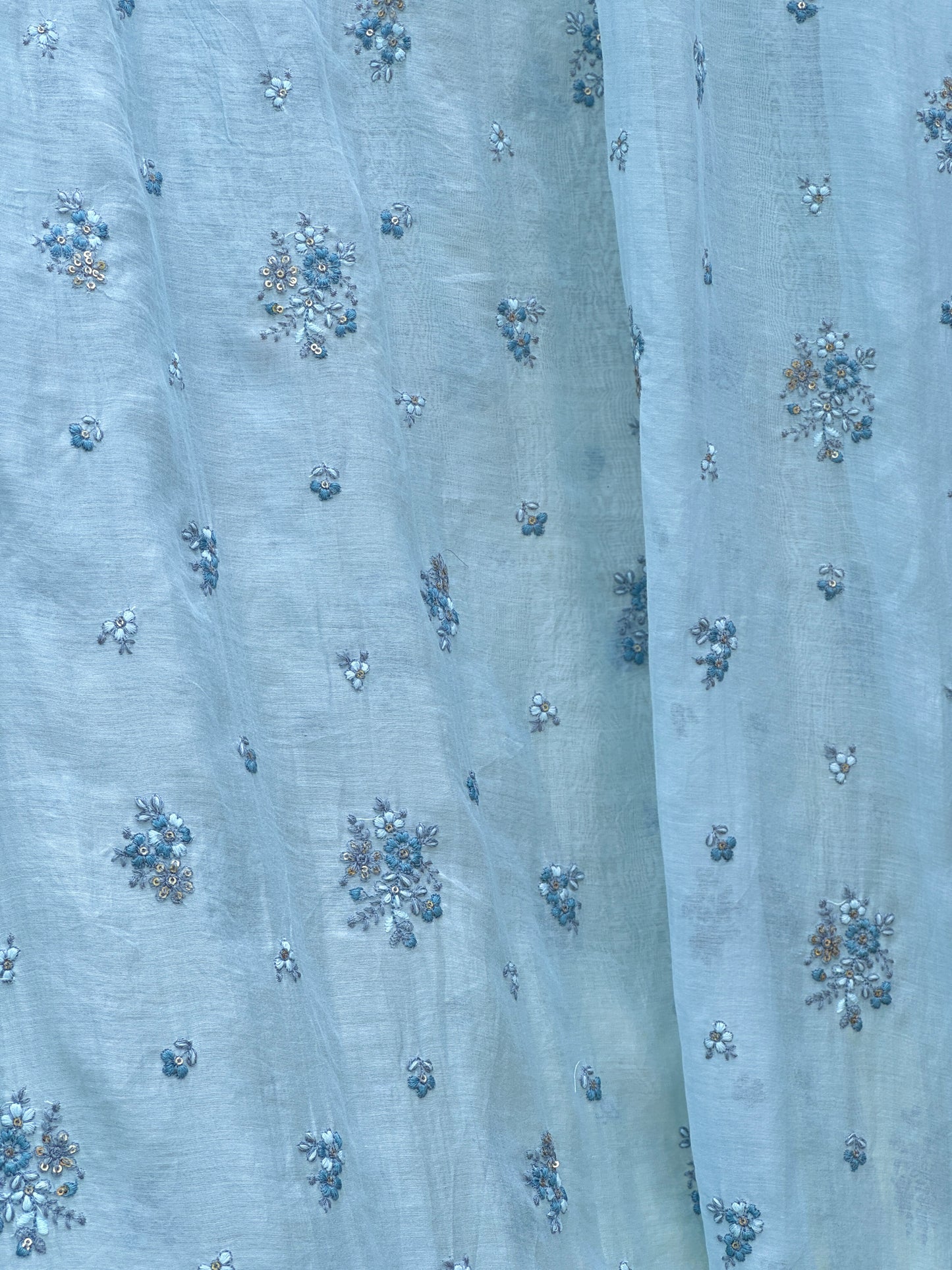 Embroidered 40 gm Banarasi Chanderi Fabric
