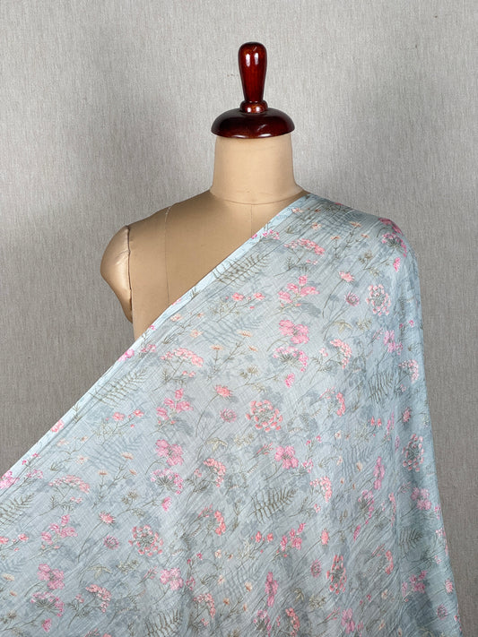 Printed Malai Chanderi Fabric