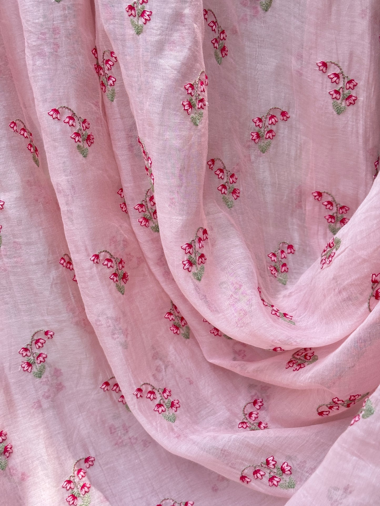 Embroidered 40 gm Banarasi Chanderi Fabric
