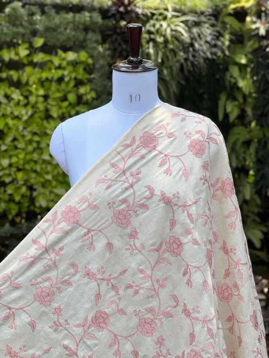 Embroidered Flax Linen Fabrics