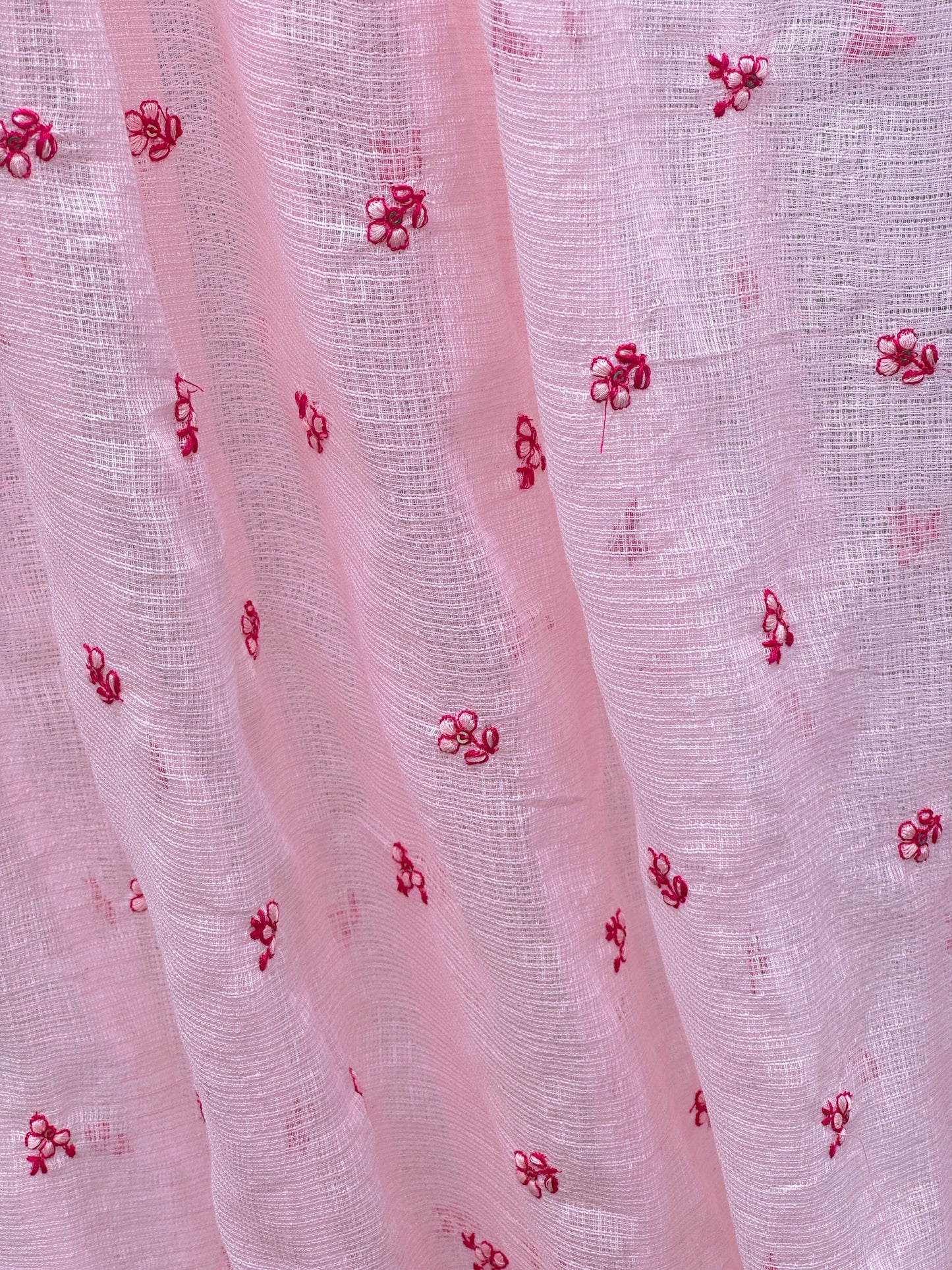 Embroidered Kota Fabric