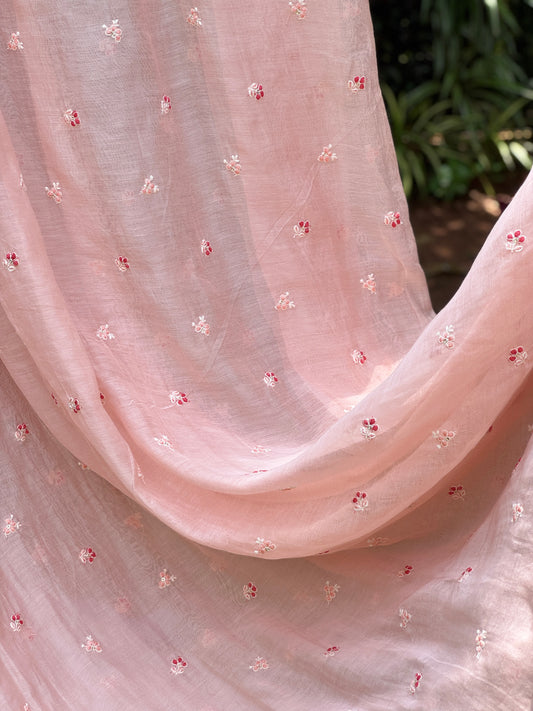 Embroidered 40 gm Banarasi Chanderi Fabric