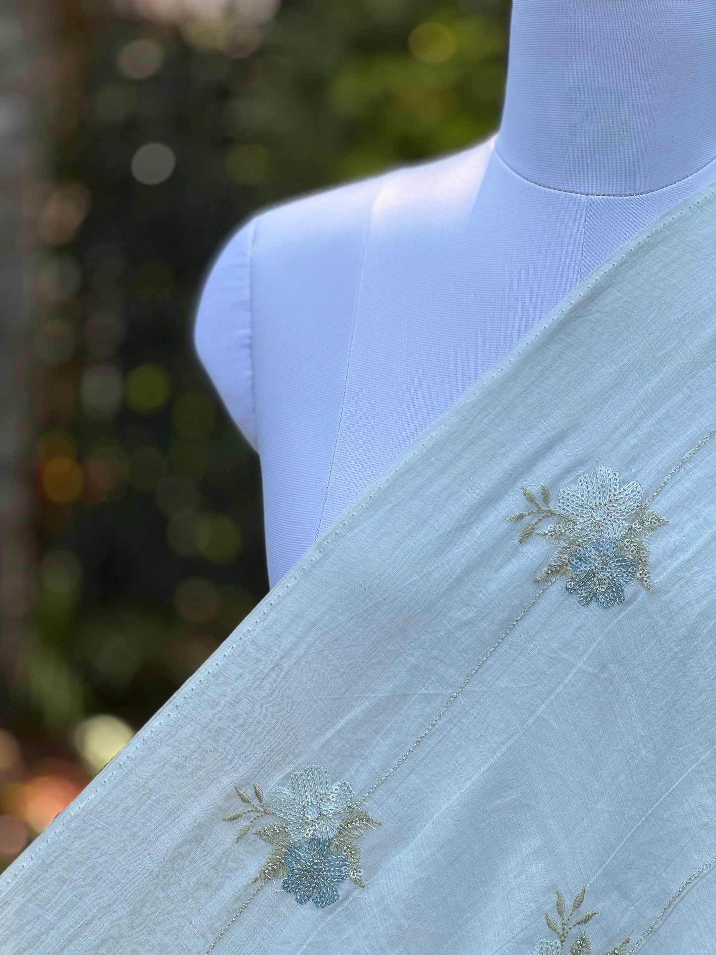 Embroidered 40gm Banarasi Chanderi Fabrics