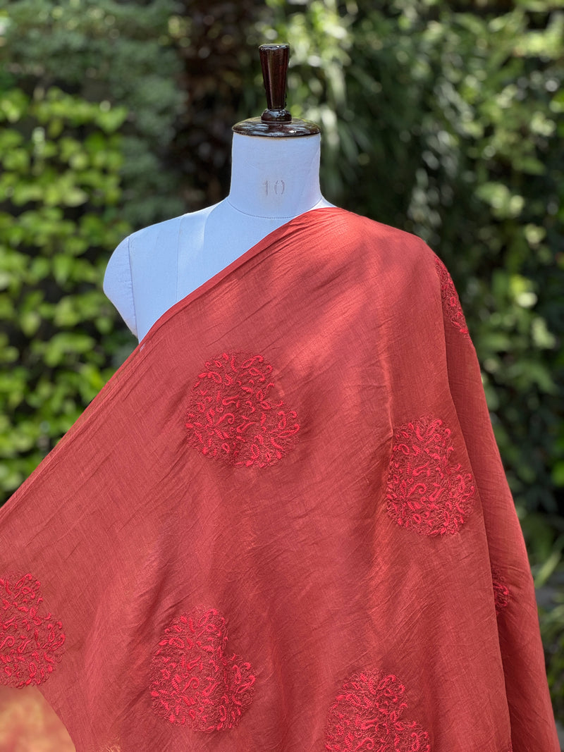 Embroidered 40 gm Banarasi Chanderi Fabric