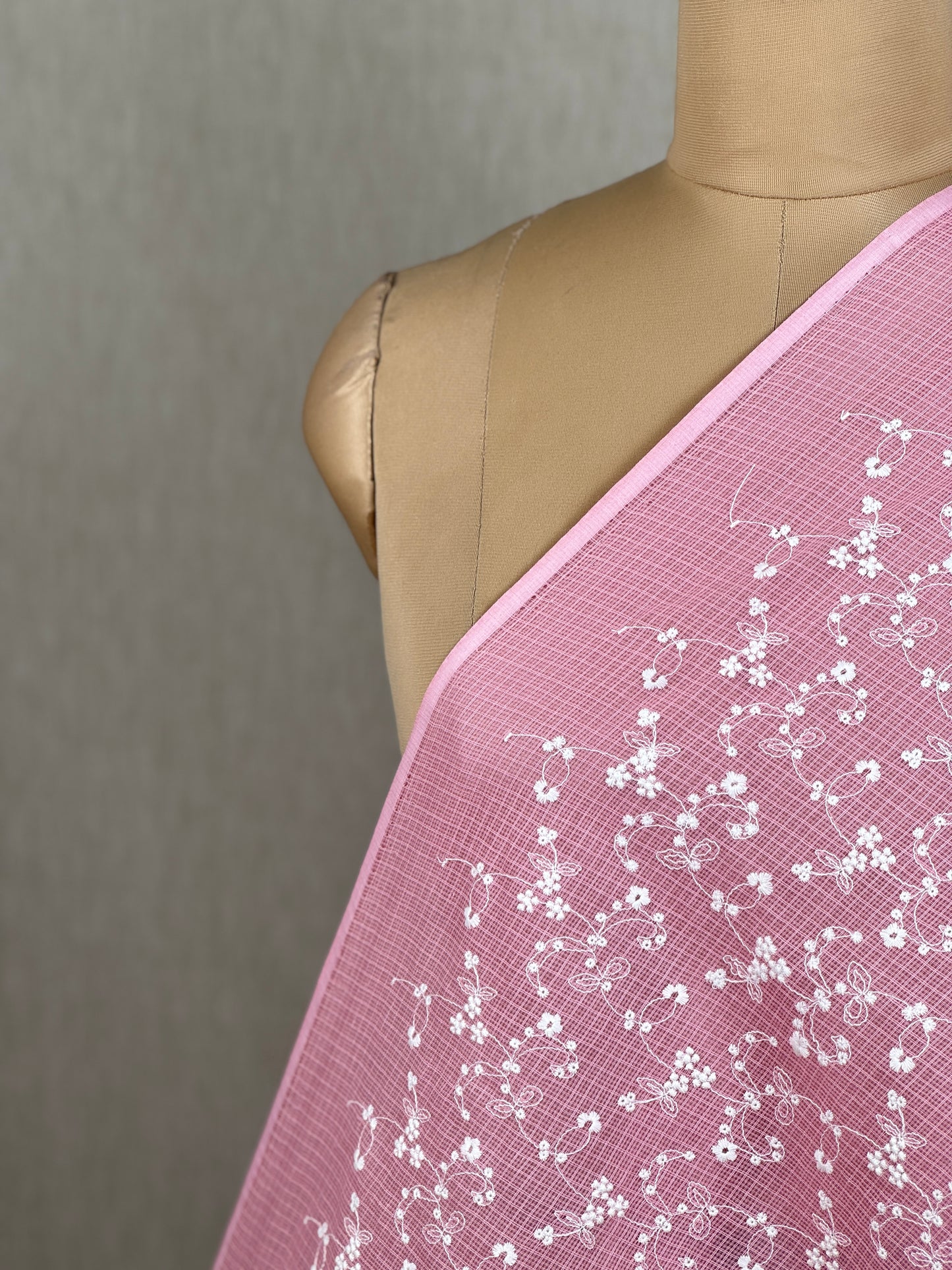 Embroidered Kota Fabric