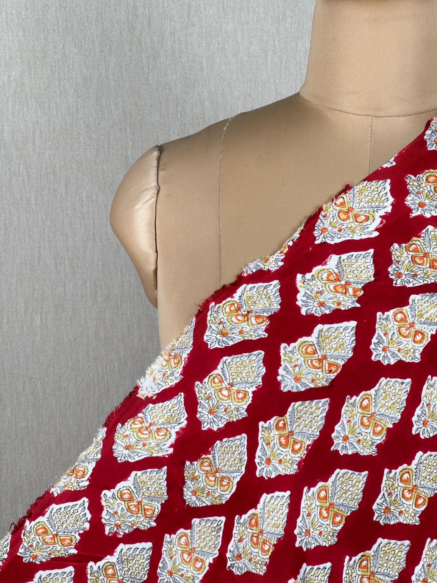 Block Printed Modal Satin Fabrics