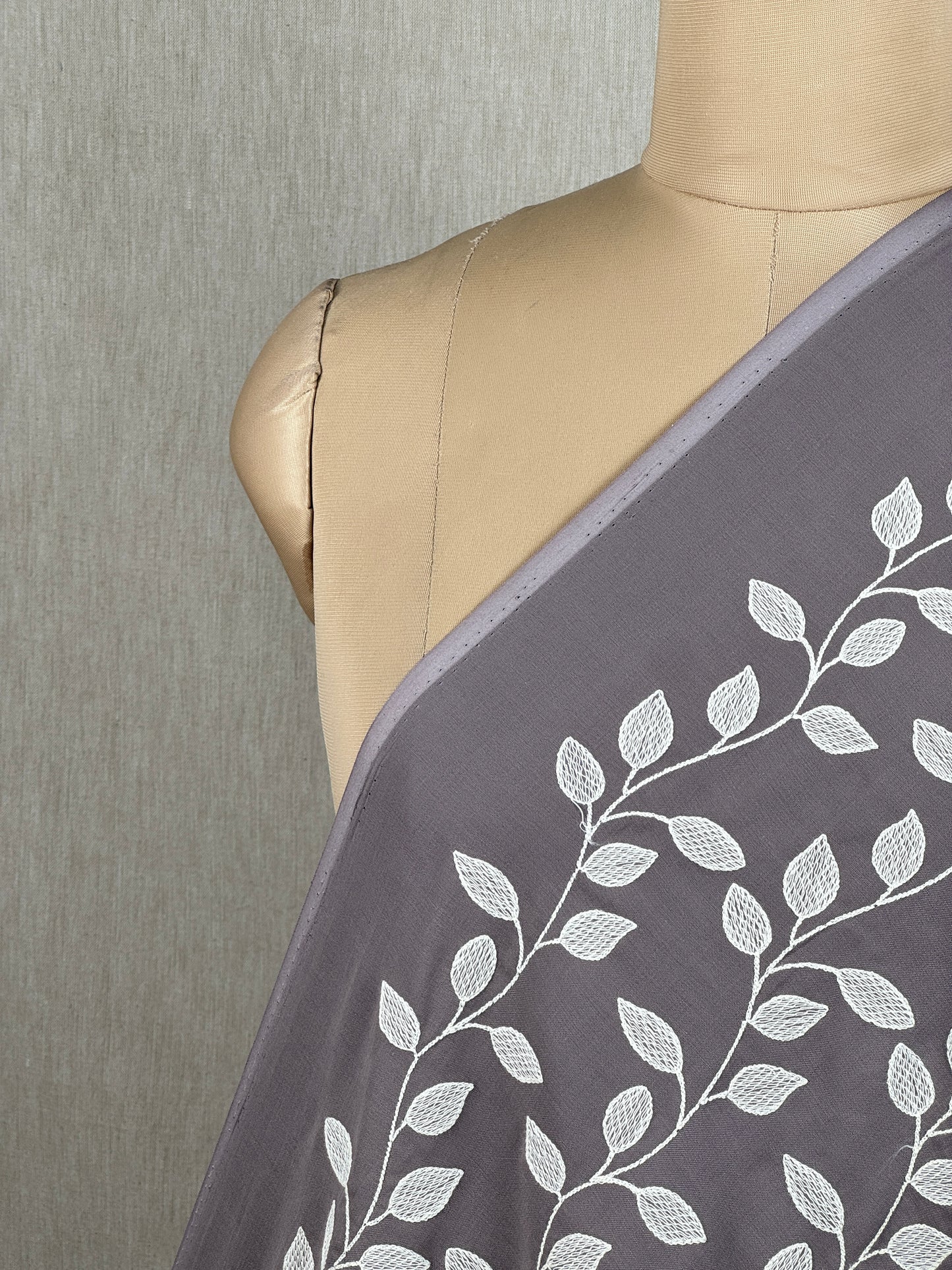 Embroidered Rubia Cotton Fabric