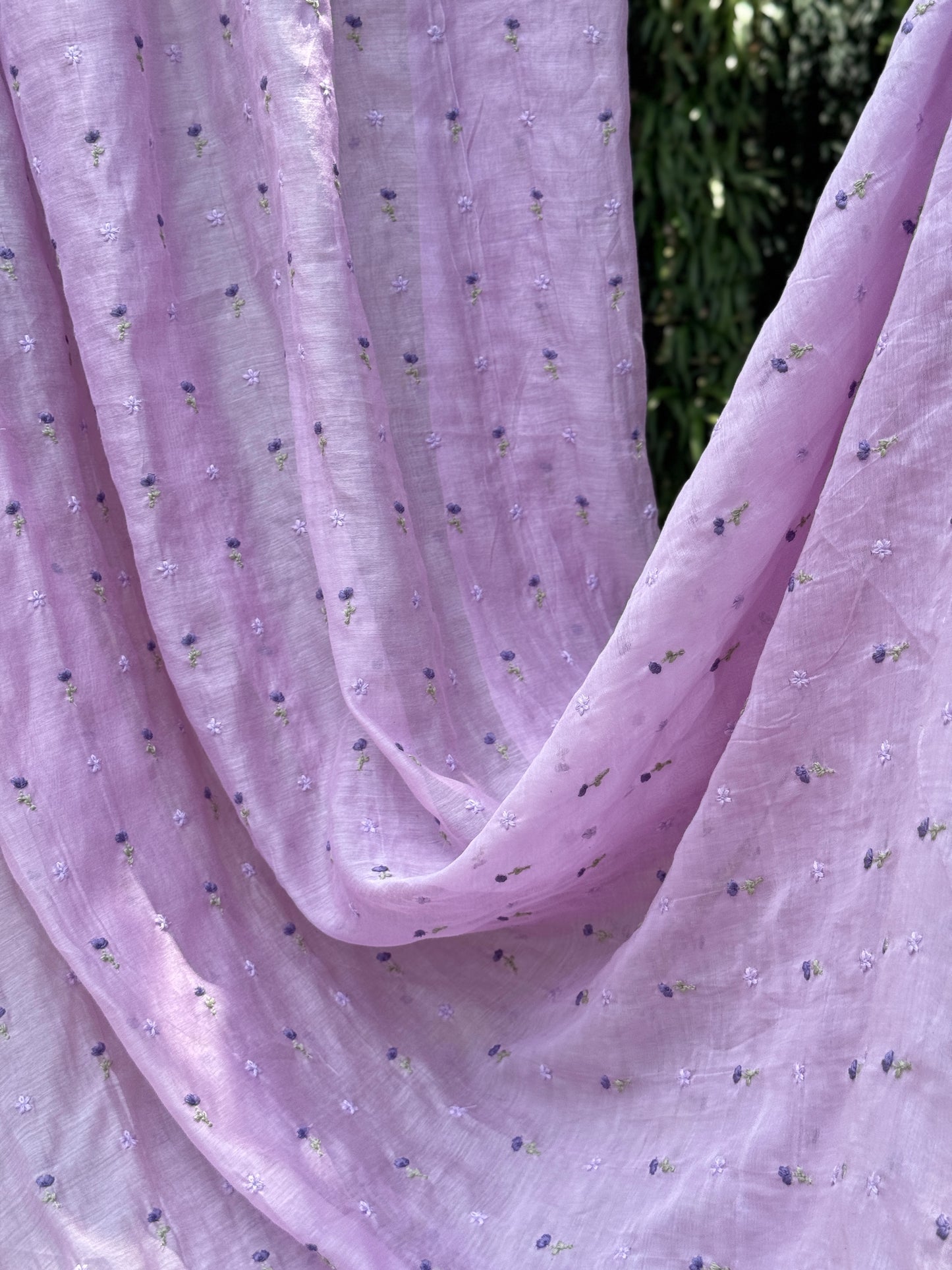 Embroidered 40 gm Banarasi Chanderi Fabric
