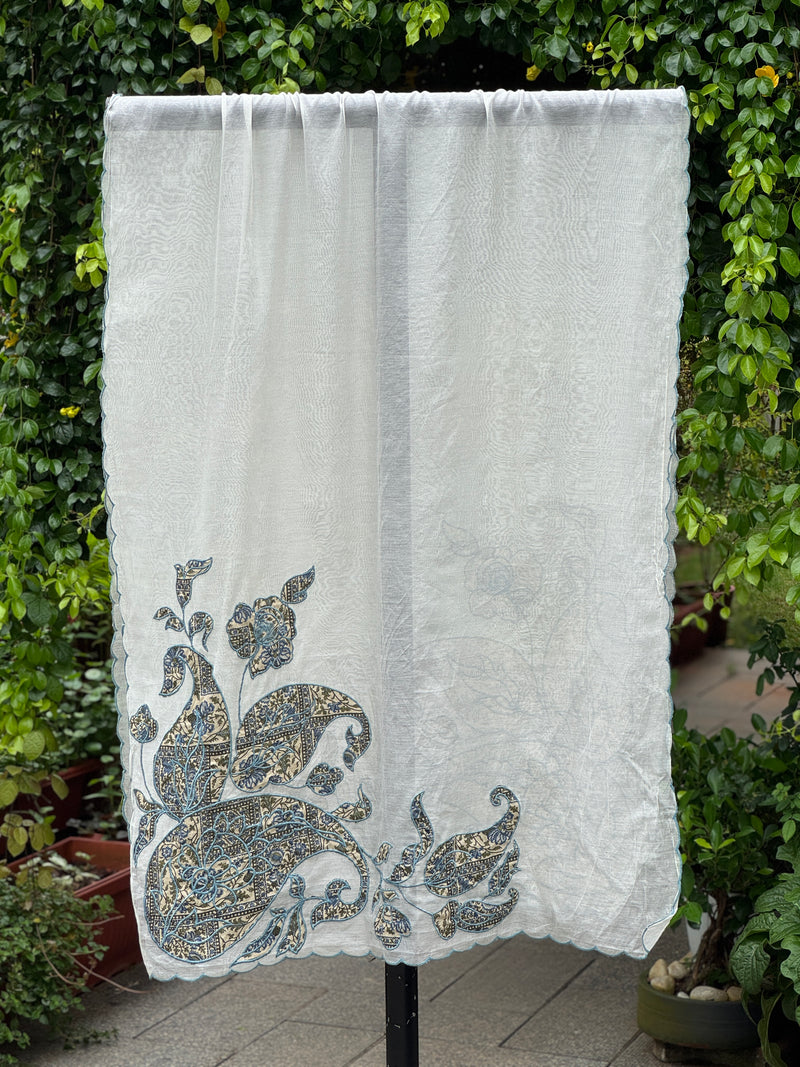 Applique Embroidered Chanderi Dupatta