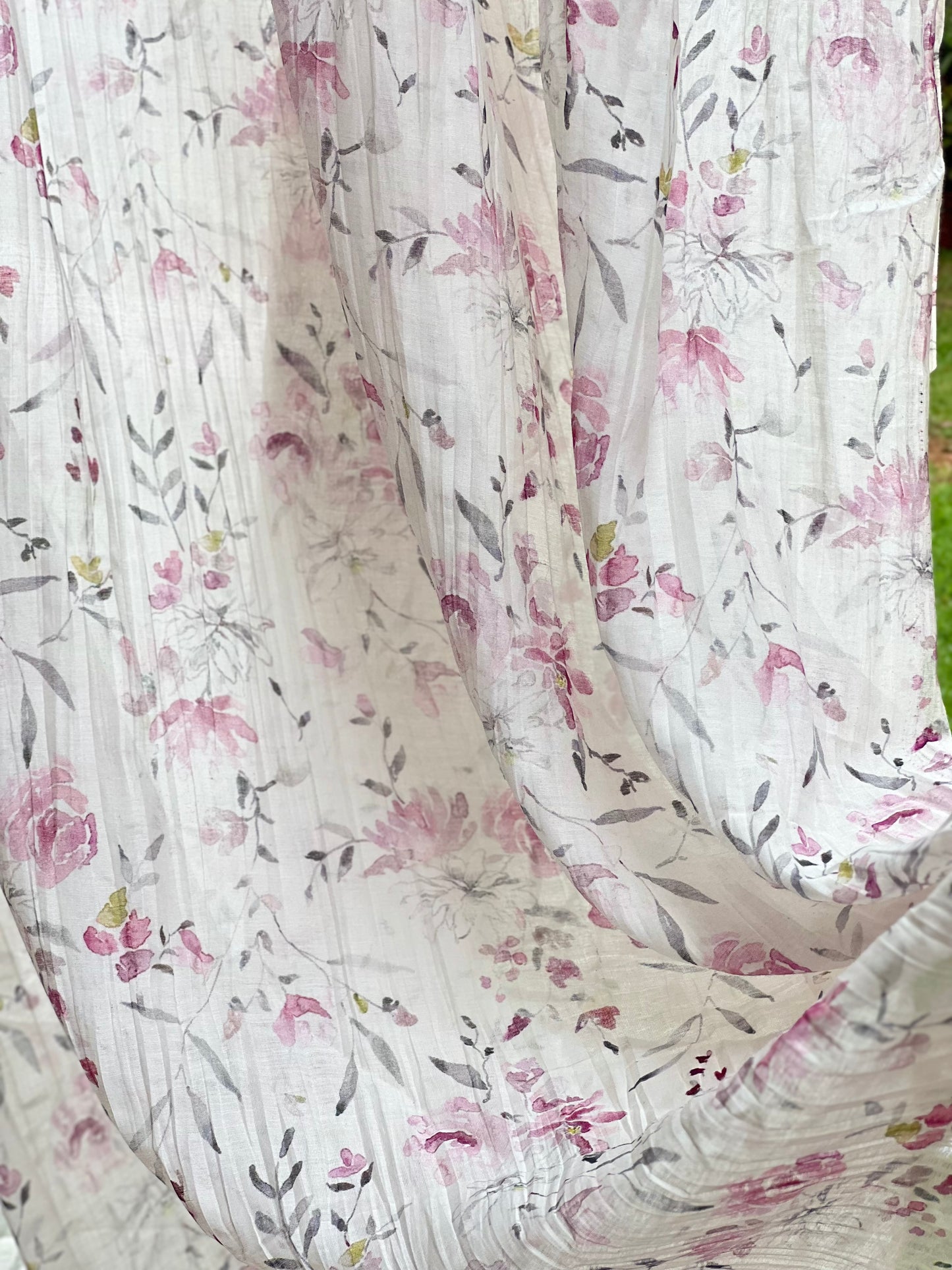 Digital Printed Malai Chanderi Fabric