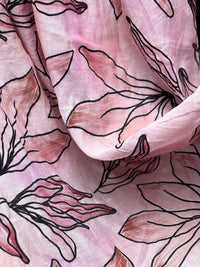 Hand Painted Embroidered 40 gm Banarasi Chanderi Fabric