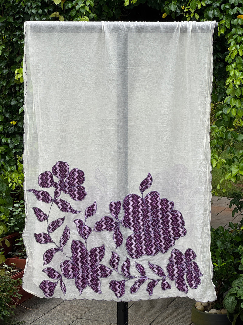 Applique Embroidered Chanderi Dupatta
