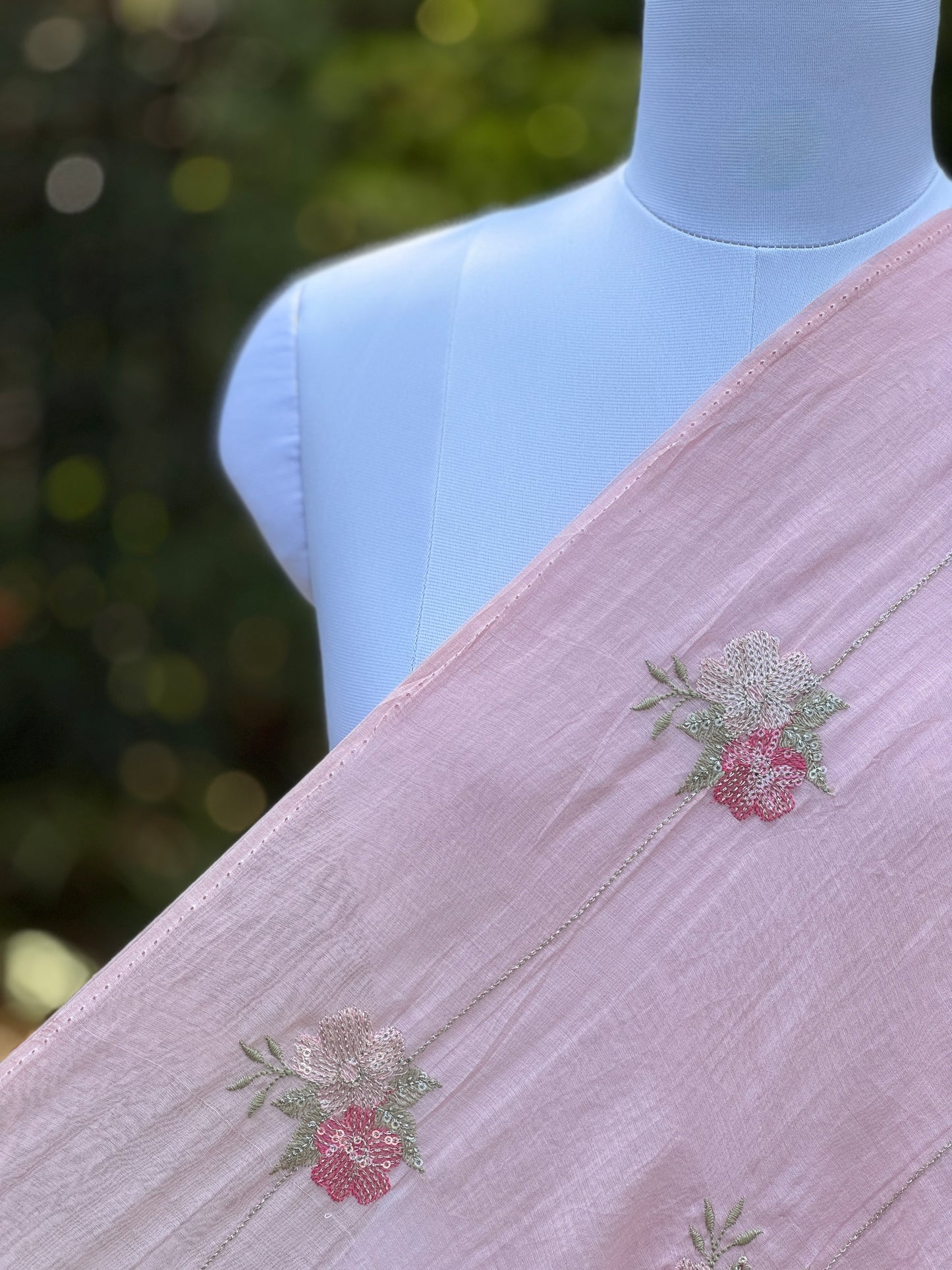 Embroidered 40gm Banarasi Chanderi Fabrics