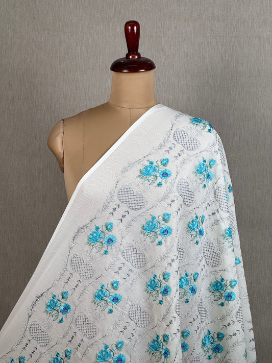 Embroidered Rubia Cotton Fabric