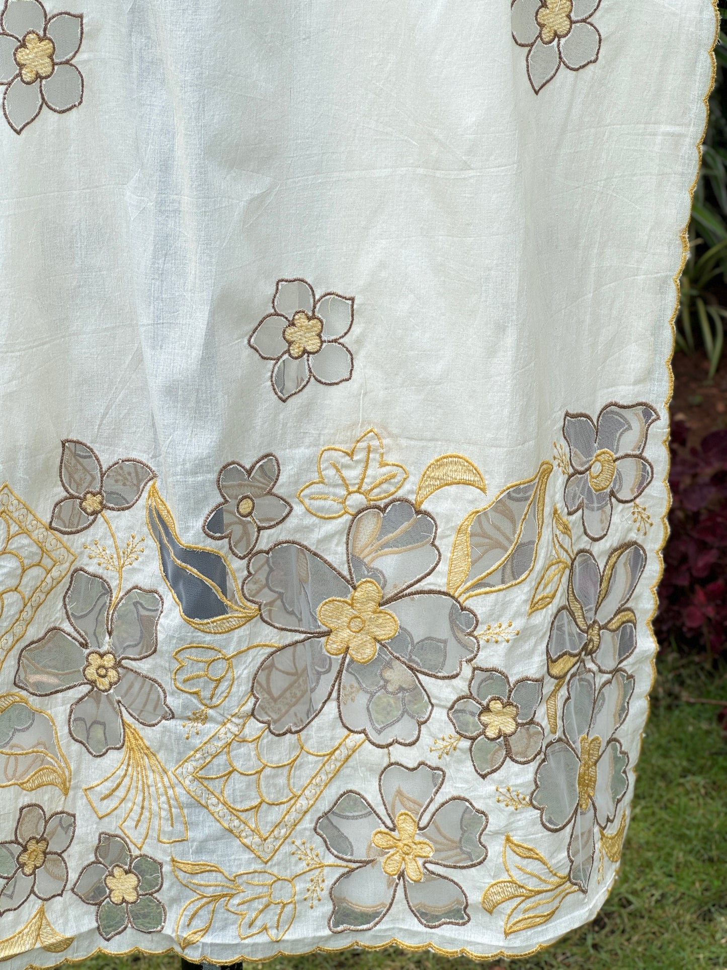 Applique Embroidered Cotton Dupatta