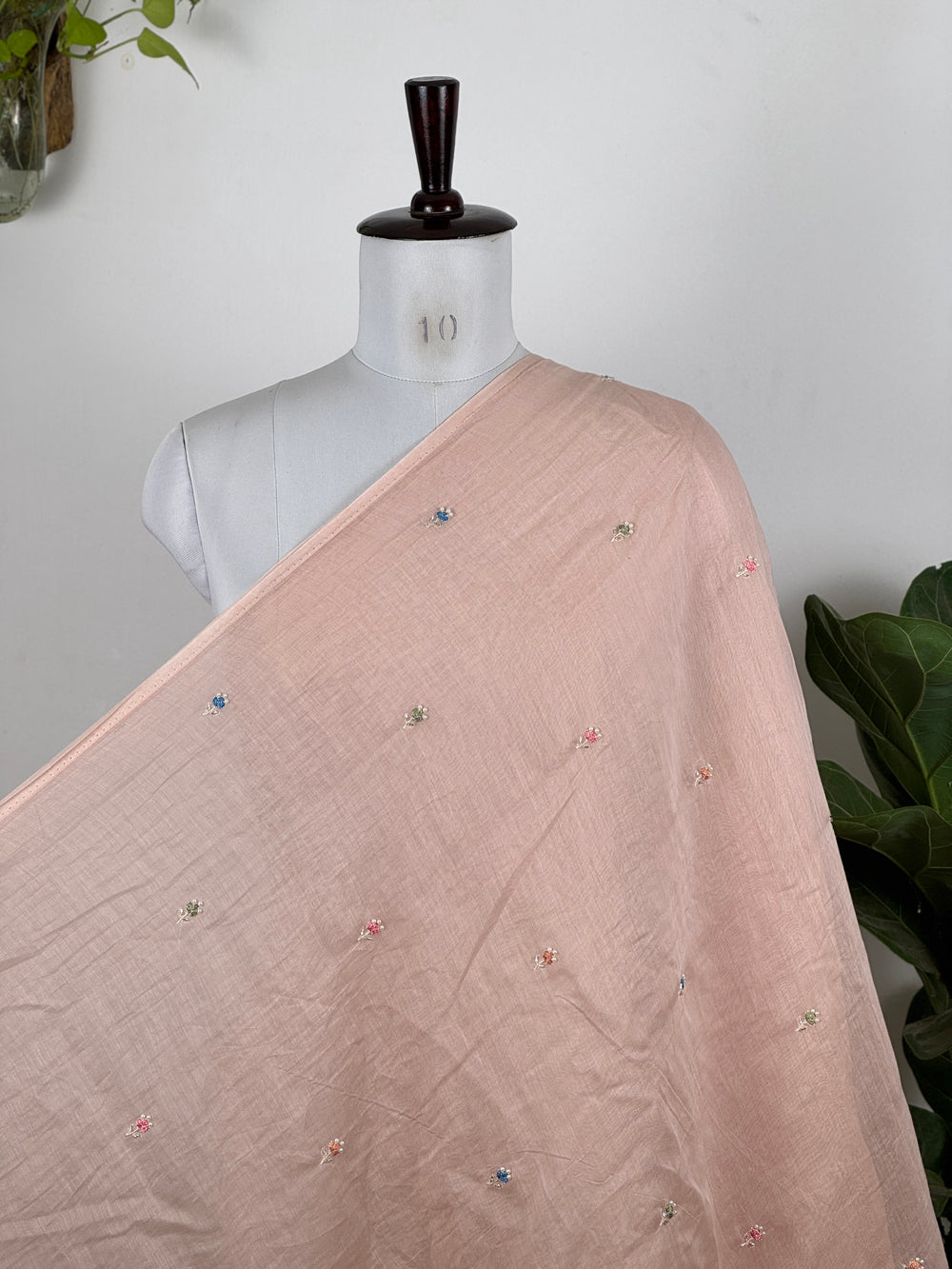 Pearl Embroidered 40gm Banarasi Chanderi Fabrics