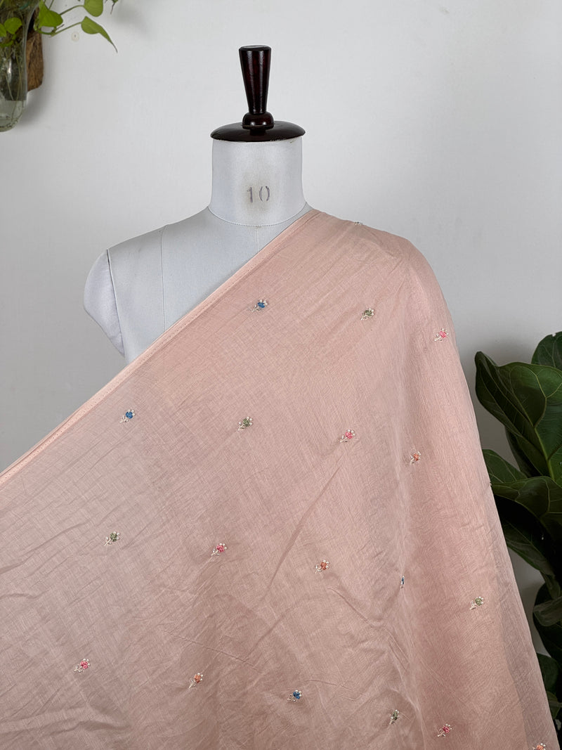 Pearl Embroidered 40gm Banarasi Chanderi Fabrics