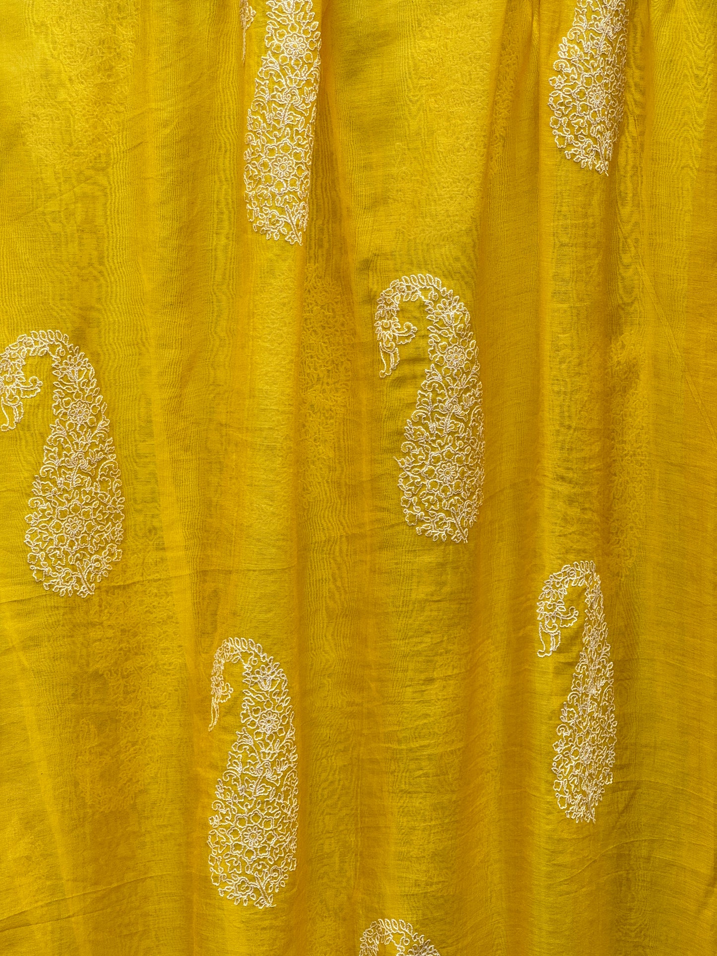 Embroidered 40 gm Banarasi Chanderi Fabric