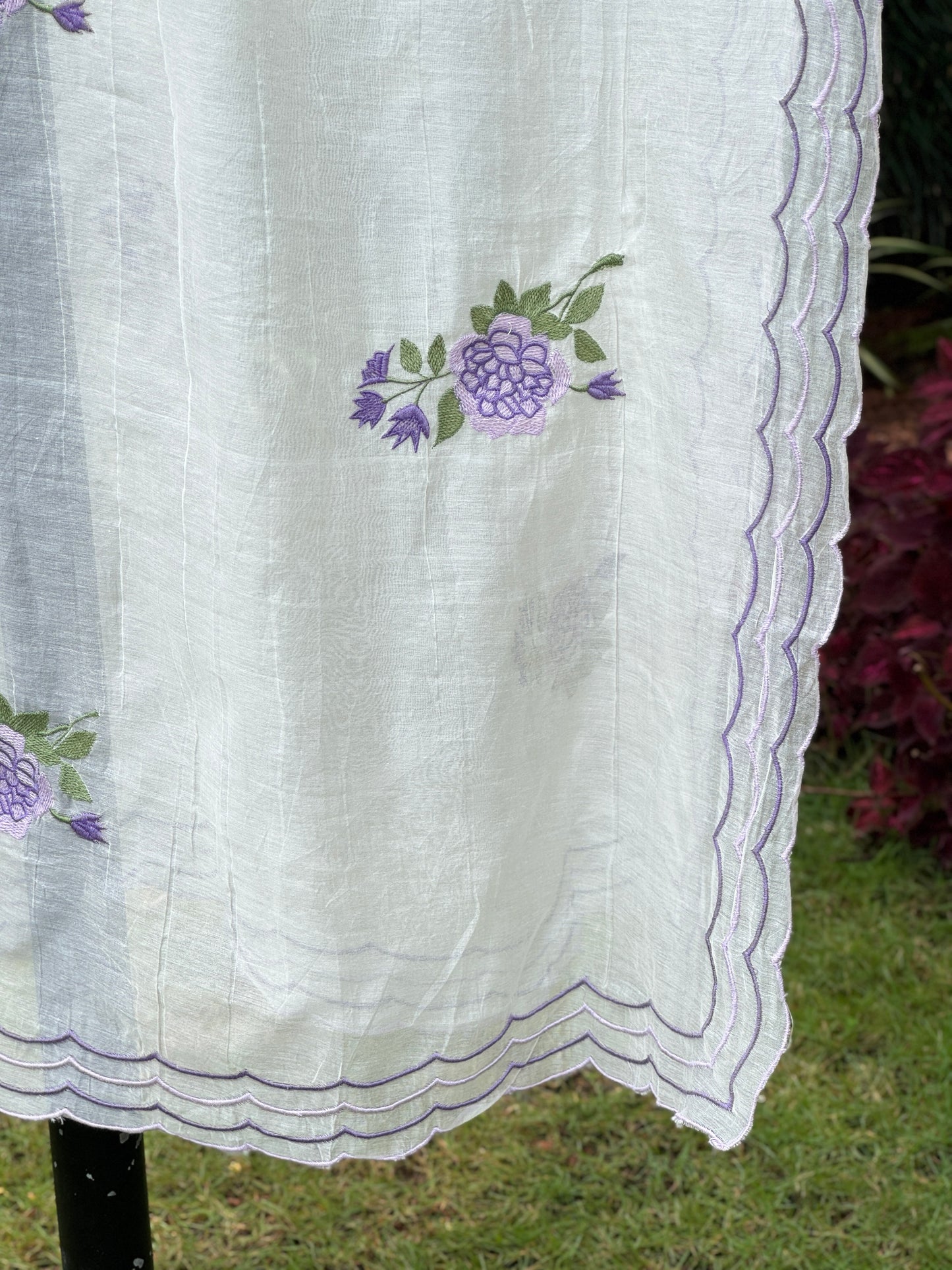 Embroidered Chanderi Dupatta