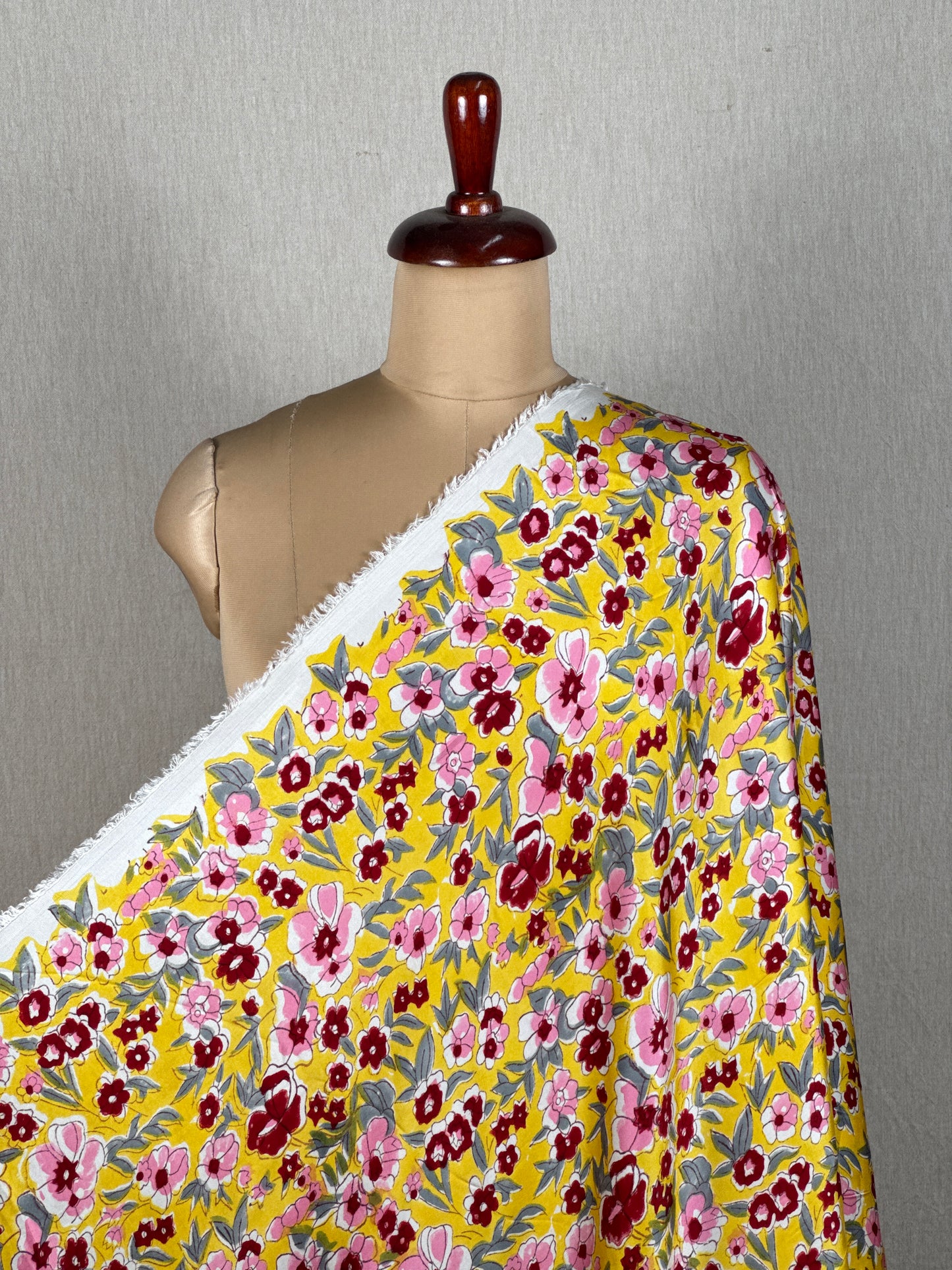 Block Printed Modal Satin Fabrics