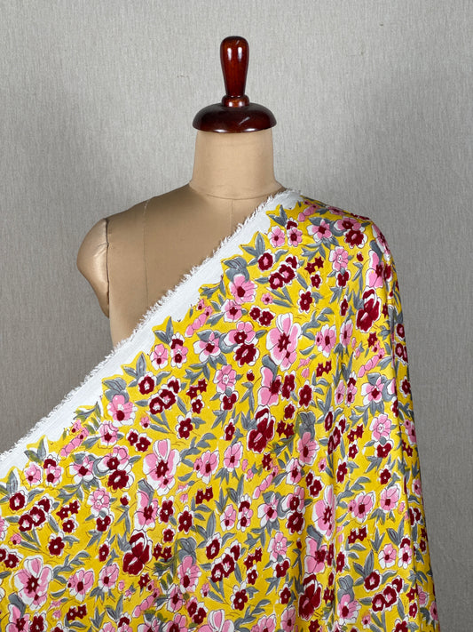 Block Printed Modal Satin Fabrics