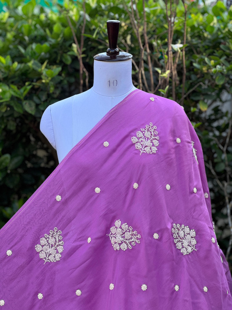 Bead & Pearl Embroidered Viscose Organza Fabrics