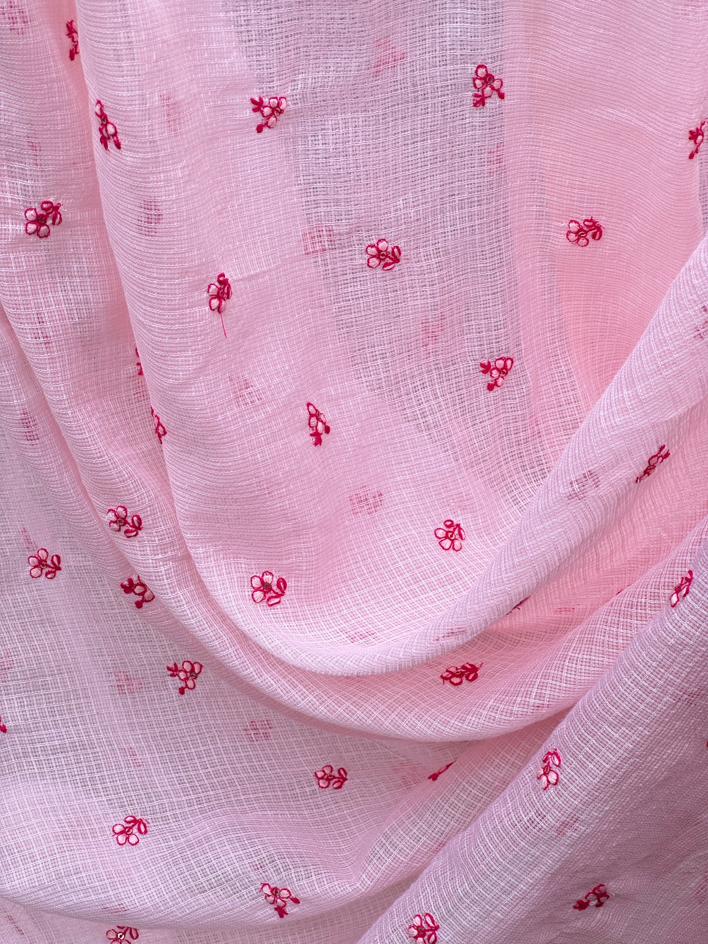 Embroidered Kota Fabric